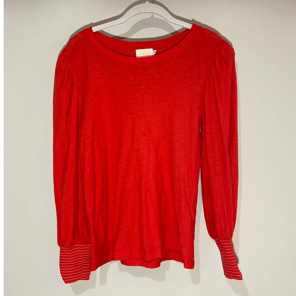 Nation Sweaters - Nation Los Angeles Pima Cotton Orange Pullover Sweater Women's S